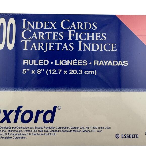 Oxford Cherry Bomb Index Cards – 100 Pack of 5x8 - Picture 2 of 3